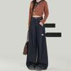 F002 Design Sense Personality Trend High Waist Wide Leg Jeans Women's Spring and Autumn New Lazy Wide Leg Jeans