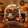 1 Pair Halloween Spooky Ornament Hanging Pendant Durable Construction Cartoon Ghost Design Versatile Home Decoration