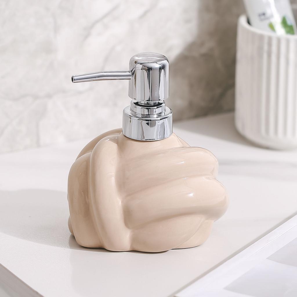 Modern Cylindrical Press Soap Dispenser Bathroom Shampoo Shower Dispensing Bottle Ceramic Soap Dispenser Bathroom Accessories