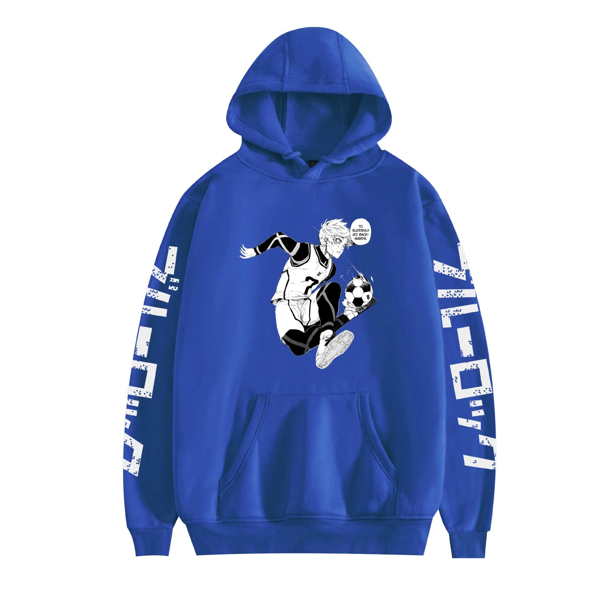 

Unisex Cosplay Hoodie Pullover Women Men BLUE LOCK Anime Graphic Hooded Sweatshirt Costume XXS синій