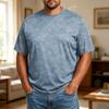 Men's Big Size Comfortable Breathable Casual Loose Fit T-Shirt Soft Fabric Crew Neck Short Sleeve Top for Everyday Wear