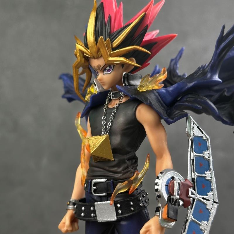 New 28cm Anime Duel Monsters Anime Figure Gk Yugi Muto Doll 2 Heads Pvc Statue Model Collectible Decoration Toys Christmas Gift