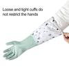 1 Pair Dishwashing Gloves Waterproof Reusable Gloves Patchwork Color Elastic Long
