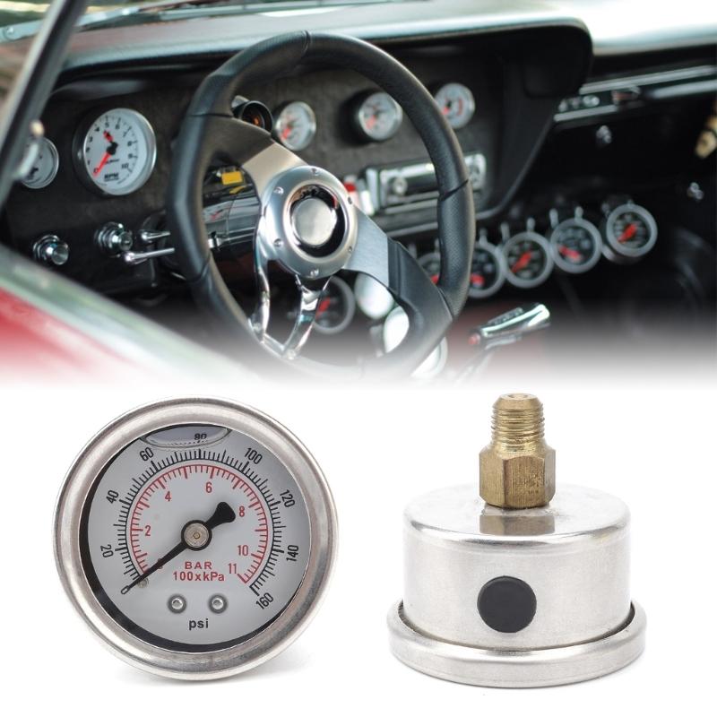 Universal Engine Monitoring Fuel Pressure Gauge 0-160Psi With 1/8 NPT Thread For Auto Truck Engine Oil Monitoring System