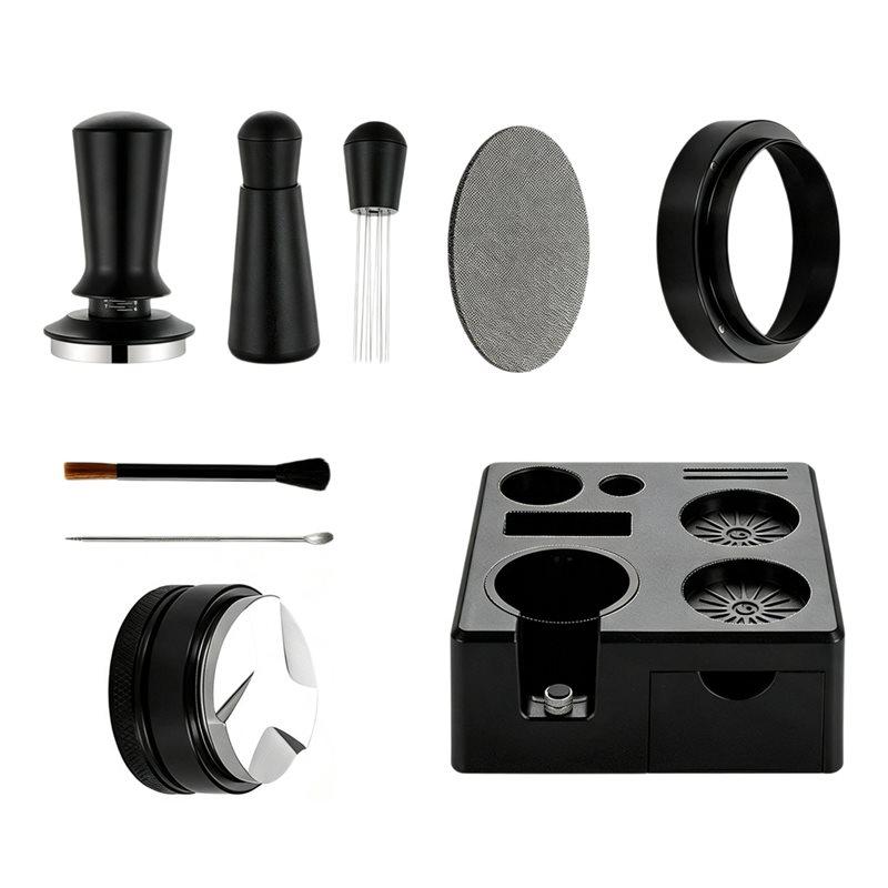 ABKP-Espresso Accessories Kit Espresso Knock Box And Tamping Station,Coffee Tamper,Distributor For Breville 58Mm Portafilter
