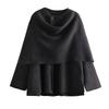 Plush Winter Coats for Women Asymmetric Scarf Demi-season Jacket Parkas Long Sleeve Padded Coat Woman Jacket
