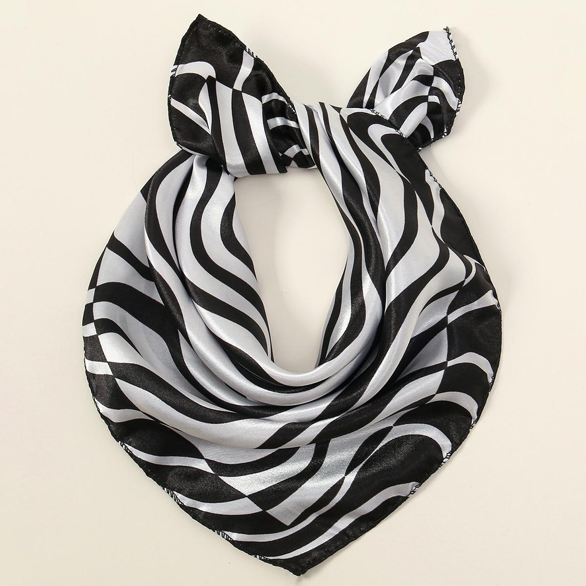 

50*50Cm Small Size Square Scarf Hijab Women Silk Feeling Satin Hair Wraps Luxury Printed Neckerchief Fashion Bag Accessories