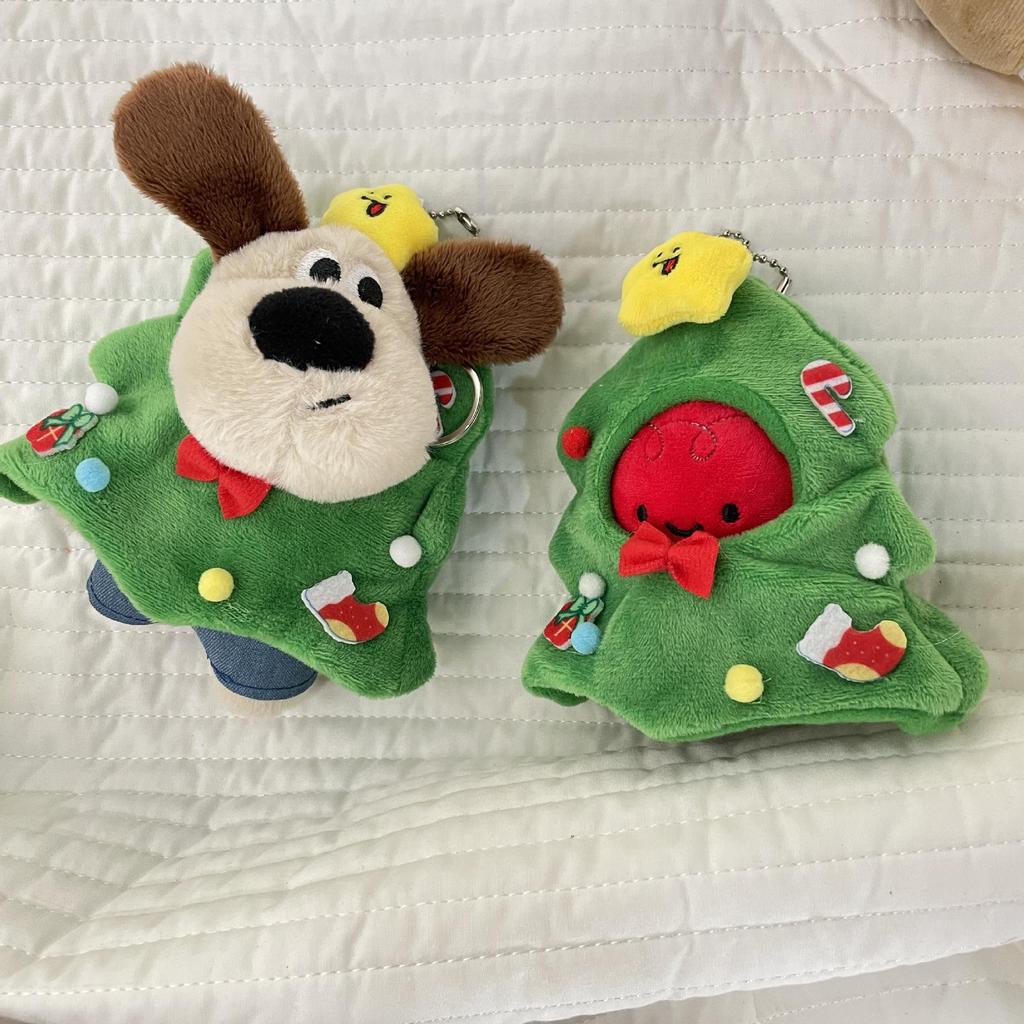 Christmas Festival Small Plush Doll Keychain with Hand Towel Headgear