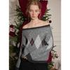 ELLE Rhombus Jacquard Knit Sweater