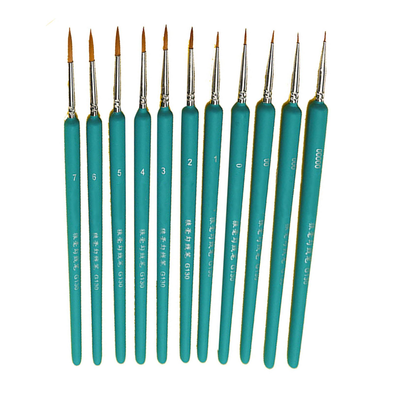 

Набор из 11 кистей для рисования с эргономичной ручкой, мягкая щетина ласки, хорошая впитываемость небесно-голубой