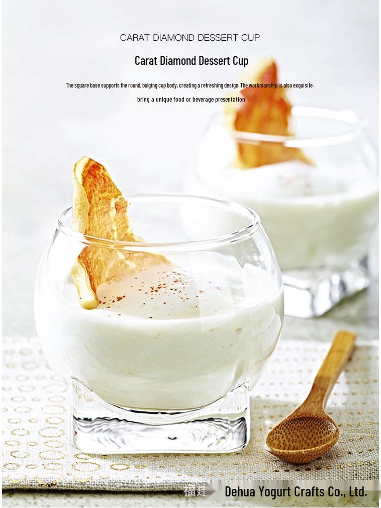 Clara Creative Glass Dessert Cup - Lead-Free Pudding, Yogurt, Ice Cream, Waffle & More