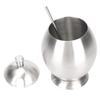 1 Set Stainless Steel Spice Jar with Lid and Spoon Egg Shaped Condiment Container Multi-functional Elegant Sugar Bowl Baking