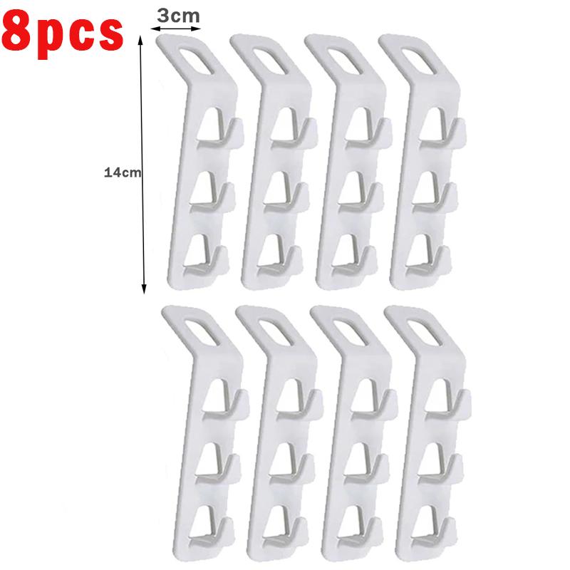 4Pcs Clothes Hanger Connector Wardrobe Organizer Space-Saving Clothes Stacker Clothes Hanger Hooks Bedroom Closet Storage Rack