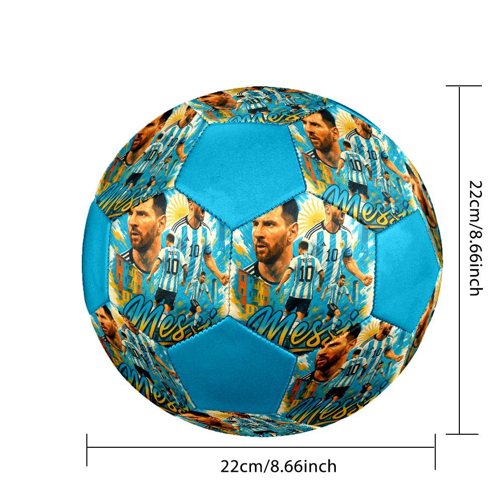 1PZ Pallone da Calcio Messi Athletic Power taglia 5 Pallone da Calcetto PrahaColorato Per Tutte le Età Cucito a Macchina PVC Pronto per la Competizione Resistente Alto Rimbalzo
