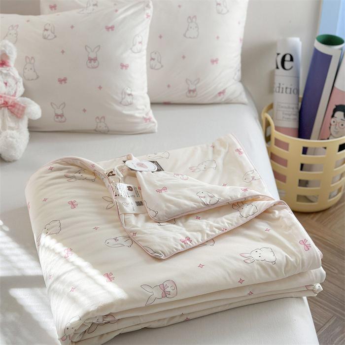 

Mother & Baby Summer Knit Cotton Soy Fiber Quilt - Lightweight & Machine Washable 1.1*1.5 - 1.5 lbs