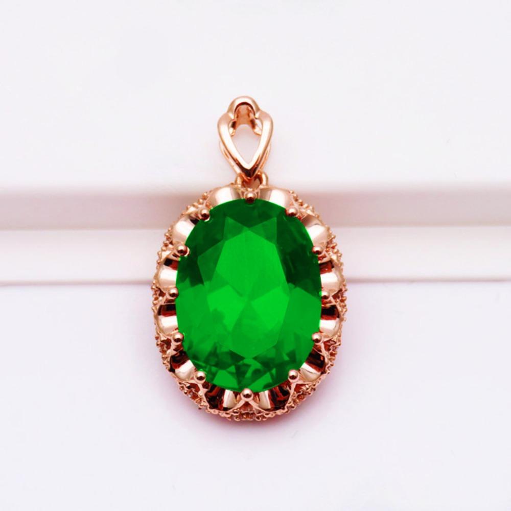 Elegant Pigeon Blood Red Hollow Pendant Necklace 18k Rose Gold Plated Luxurious Womens Engagement Jewelry
