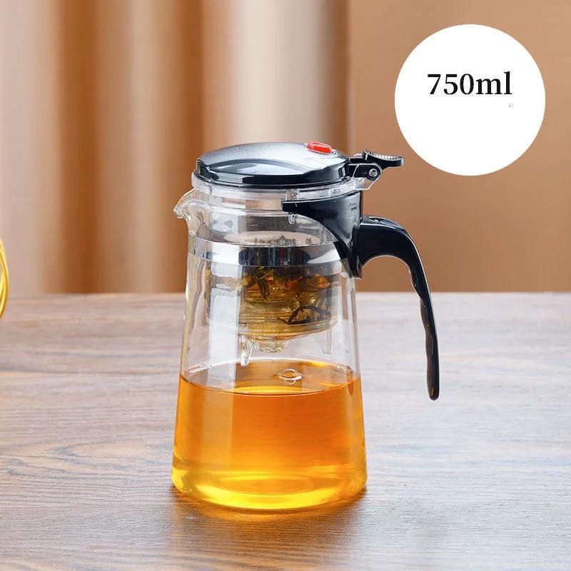 750ML Heat Resistant Glass Teapot Puer Kettle Tea Infuser Filter High Borosilicate Heatable Chinese Gung Fu Teawear Flower Pot