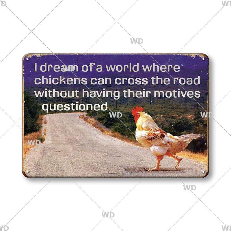 Metallskyltar Färska Ägg Fluffy Butt Hut Kyckling Retro Plåtskylt Vintage Rolig Utomhus Väggplakett Trädgård Gårdsskyltar Hönshus Dekor