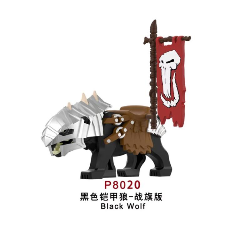 MOC Mediaeval Times Building Blocks Orc Mounts Wolf Flags Army Soldiers Character Accessories Bricks Animal Toys Gifts R064 DIY