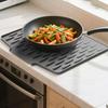 2pcs Anti-slip Slope Dish Drying Mat Shock-absorbing Kitchen Drain Pad Pot Pad  Countertop