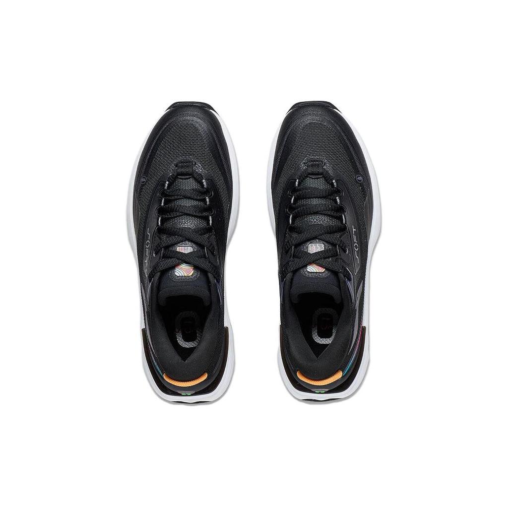 Li Ning SOFT WARM Cushioning, Wear Resistant Low top Casual Shoes Men's Black Orange AGLT121-1