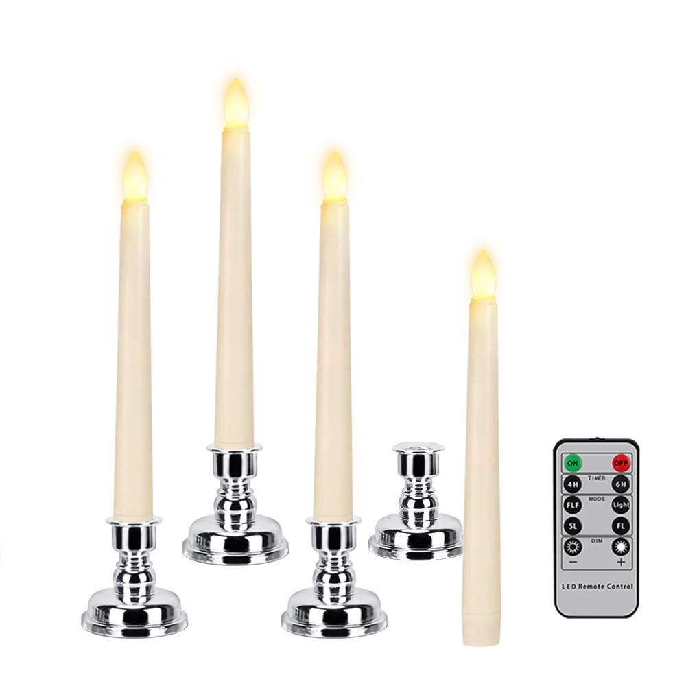 Flameless LED Candles with Candlestick,Kitchen Table Candle Timer Remote, For Home Decor Wedding Candle LightsDecoration