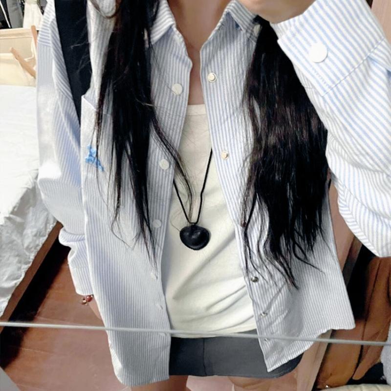 

Женская куртка-рубашка поло в желтую полоску, весенне-осенний свободный повседневный кардиган в стиле ленивый XXL синий