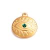 Wholesale 5pcs/lot Stainless Steel Gold Color Evil Eye Charms Handmade Craft DIY Necklaces Earrings Jewelry Making Accessories