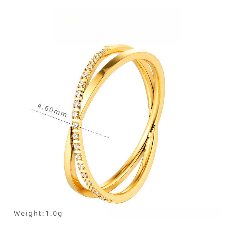 

Кольцо с кубическим цирконом и бриллиантом, не тускнеет, нишевый дизайн, простое кольцо, кольцо на указательный палец из титановой стали, простое кольцо 9