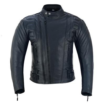 Stealth Motorbike Leather Jacket Motorcycle Double Zip Front