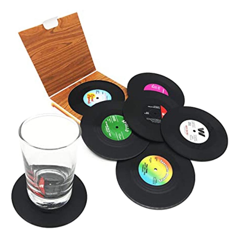 Creative Vinyl Record Cup Drinks Holder Mat Tableware Placemat