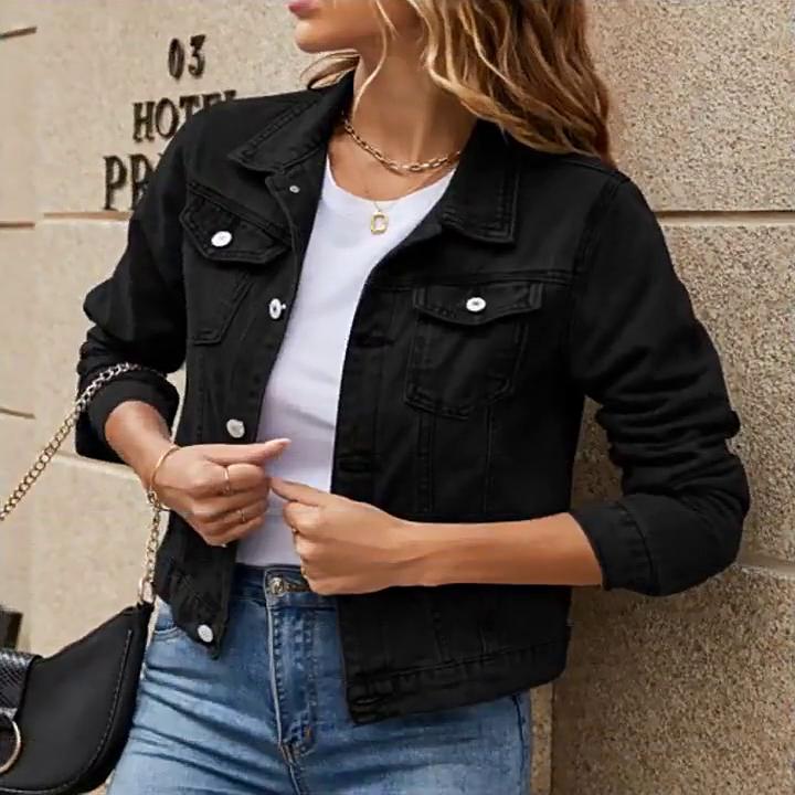 Chaqueta vaquera de primavera y otoño para mujer, chaqueta de manga larga, Top