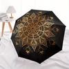 1pc Golden Mandala Pattern Umbrella with Plastic Handle,Suitable for All Seasons Home Travel Outdoor UmbrellaM1275
