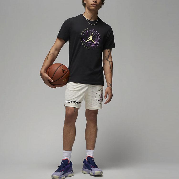 Jordan Logo Print Crew Neck Short Sleeve T-Shirt Men Tops Black DX9602-010