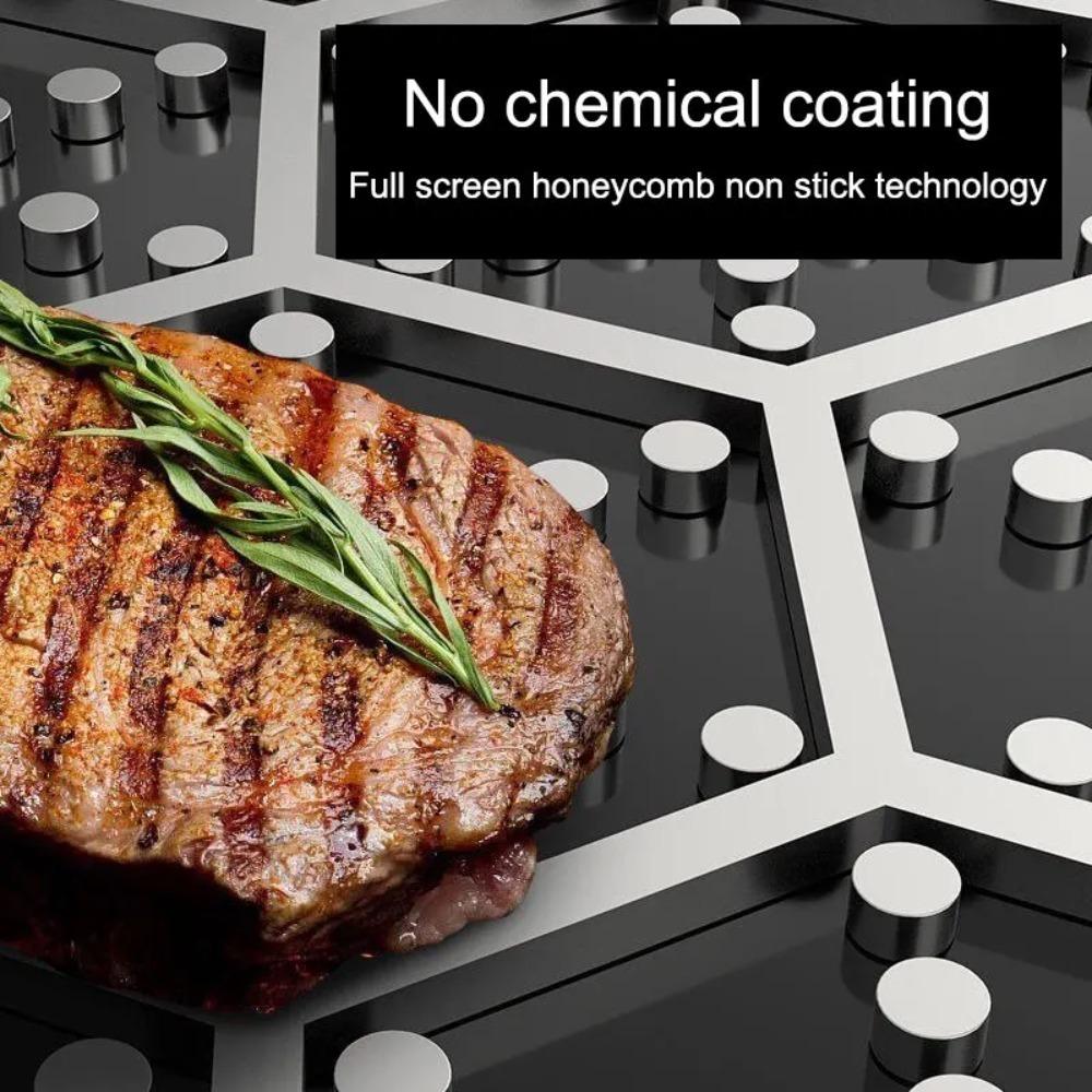 Non-stick Steak Cooking Pan Frying Pan Reusable Frying Pan Stew Pot Induction Cooker Single-sided Honeycomb Frying Pan Cookware