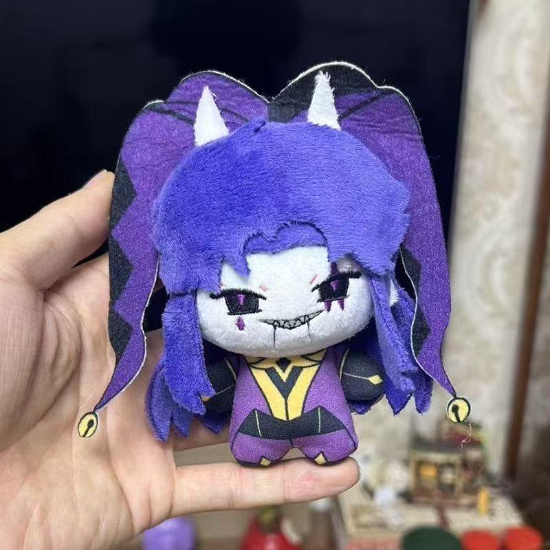 New 10Cm Sweet Animated Circus Purple Jester Stuffed Buddies Keyring Video Game Freak Character Plush Cuddly Toy Plushie Backpack Ornament