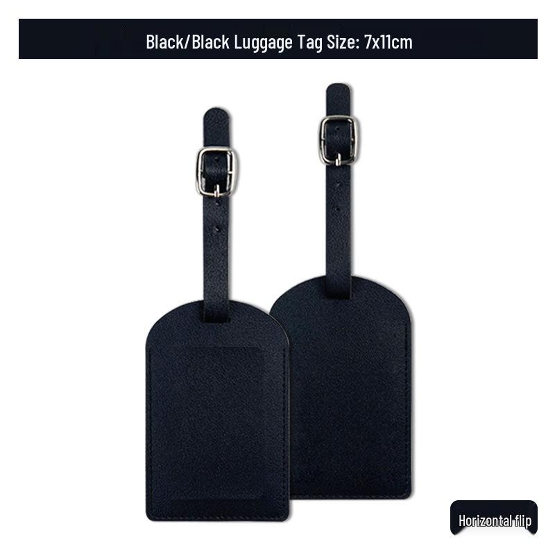 Thickened PU Leather Luggage Tag with Signature Card and Anti-Lost Features