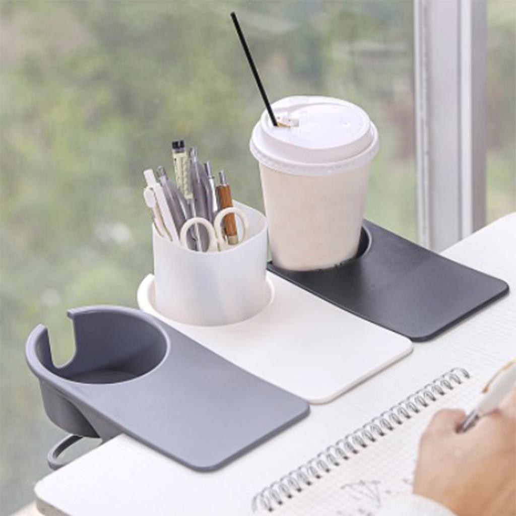 Desk Cup Holder Clip Space Saving Large Multifunctional Table Clamp Mug Stand for Beverage Bottle