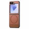 For Samsung Galaxy Z Flip7 FE 5G/Z Flip6 5G Magnetic Case Denim Texture Leather Back Cover
