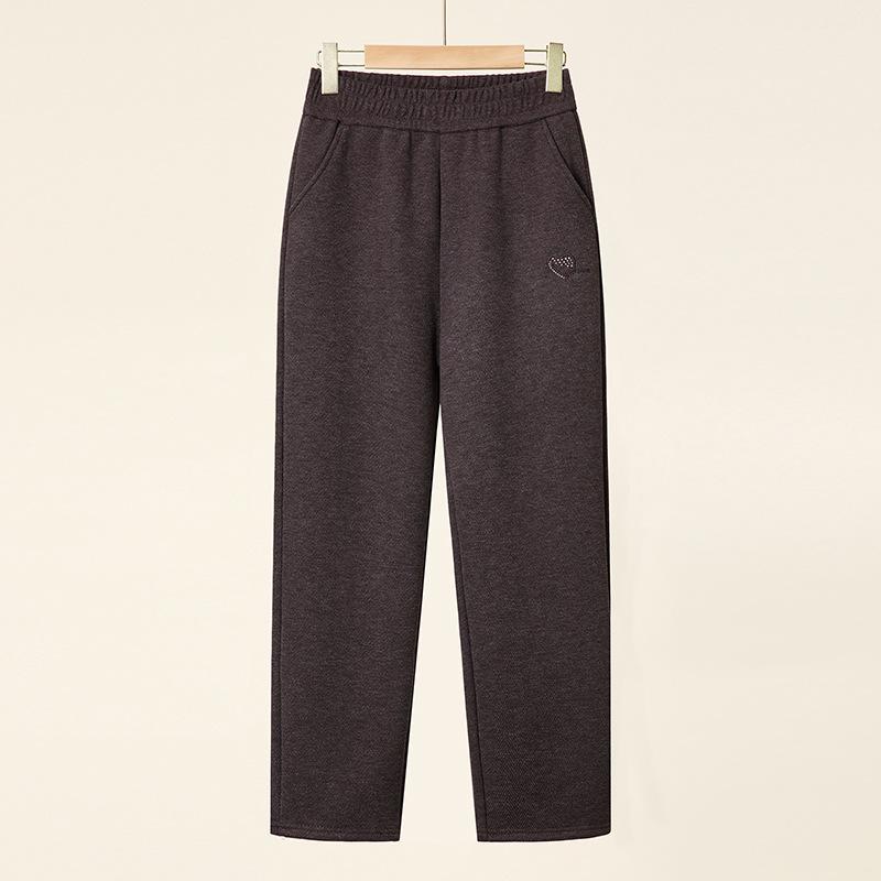 

Mom s Elegant Black Warm Wool Pants - Cozy, Loose-Fit for Autumn & Winter, Perfect for Middle-Aged & Elderly 6XL (160-175 Jin)
