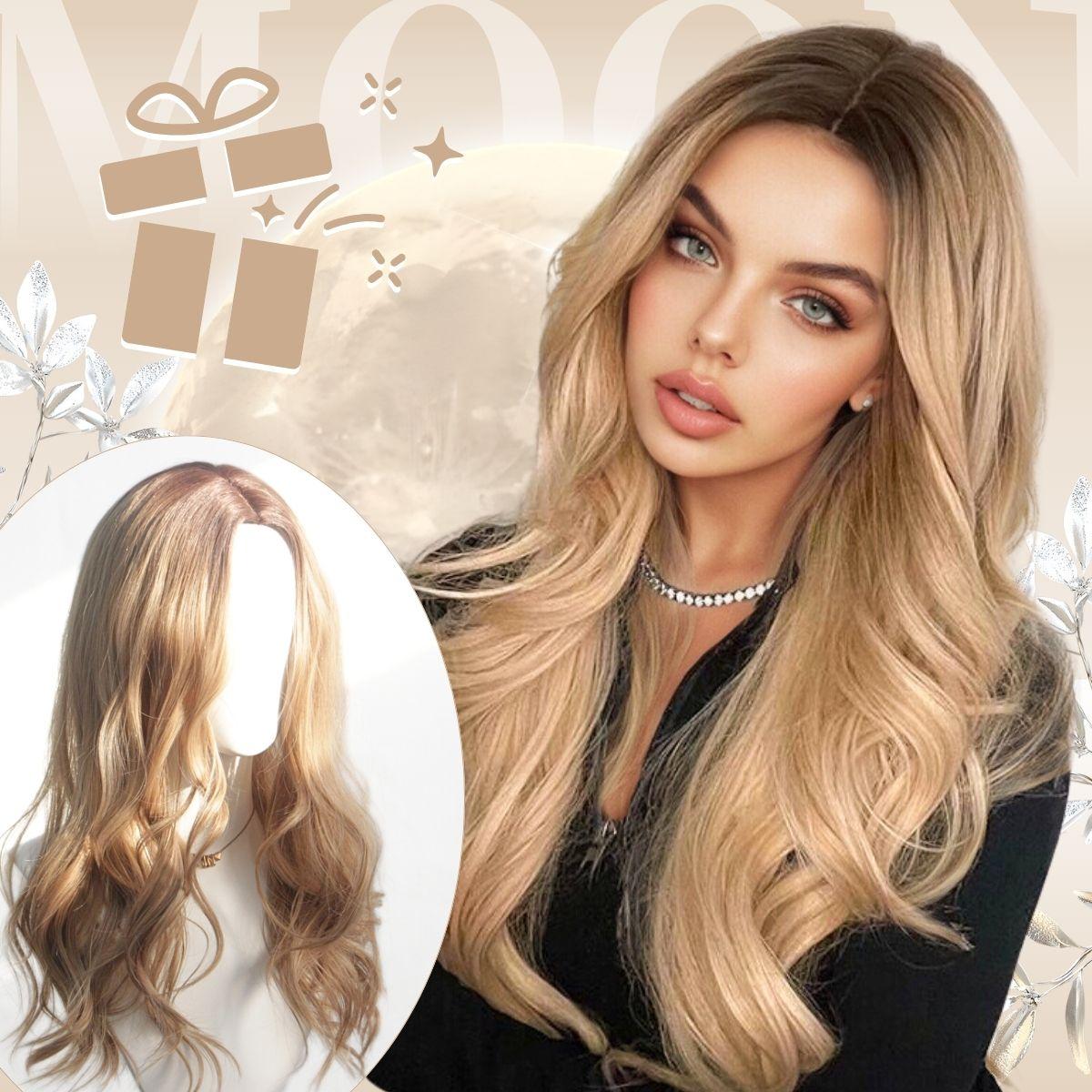 

Фэнтезийный длинный кудрявый светлый парик с градиентом и разделенной челкой, синтетические парики для женщин, костюм для косплея, подарки