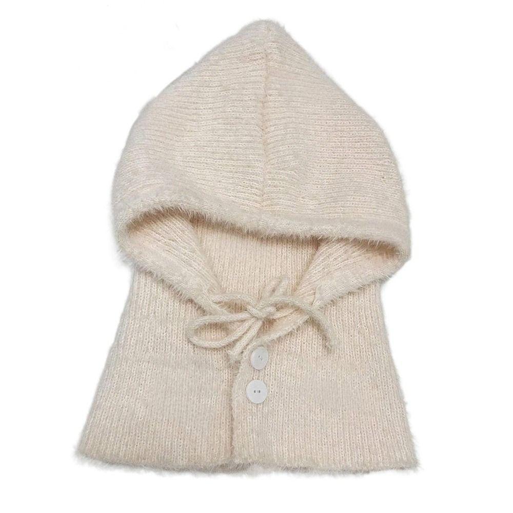 Hat and Scarf Integrated Women  Balaclava Plush Windproof Cap Knitted Beanies  Outdoor