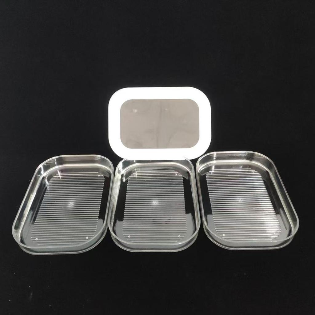 Three-Layer Transparent Food Storage Box for Cooked Meat and Bacon with Lid