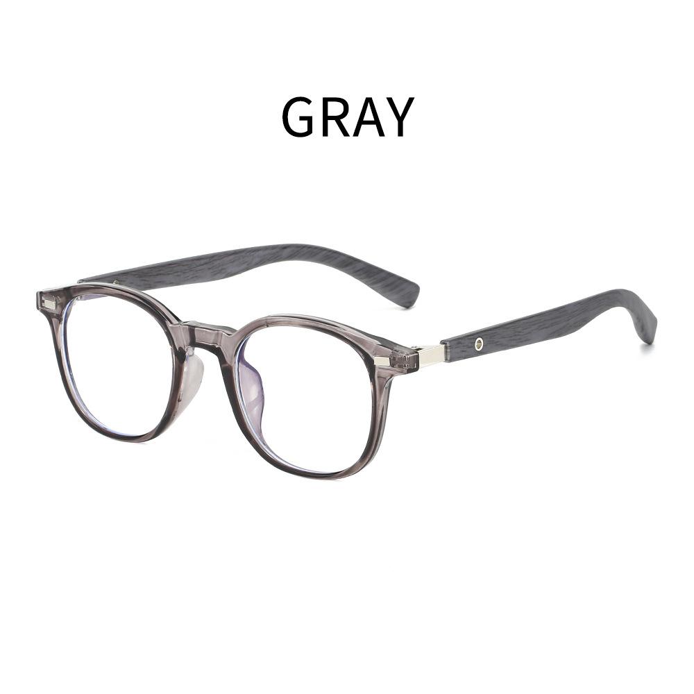 Trendy Large Spectacle Frame Frame Rectangular Presbyopia Vintage Wood Grain Legs Classic Trend Men and Ladies Anti-blue Light Reading Eyeglasses