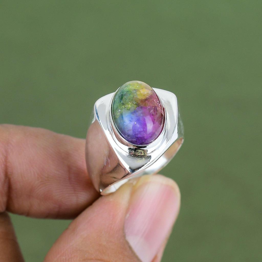 Rainbow Solar Quartz Druzy Ring 925 Sterling Silver Ring Amazing Handmade Ring Elegant Gemstone Jewelry Gift For Love Available In Ring Size
