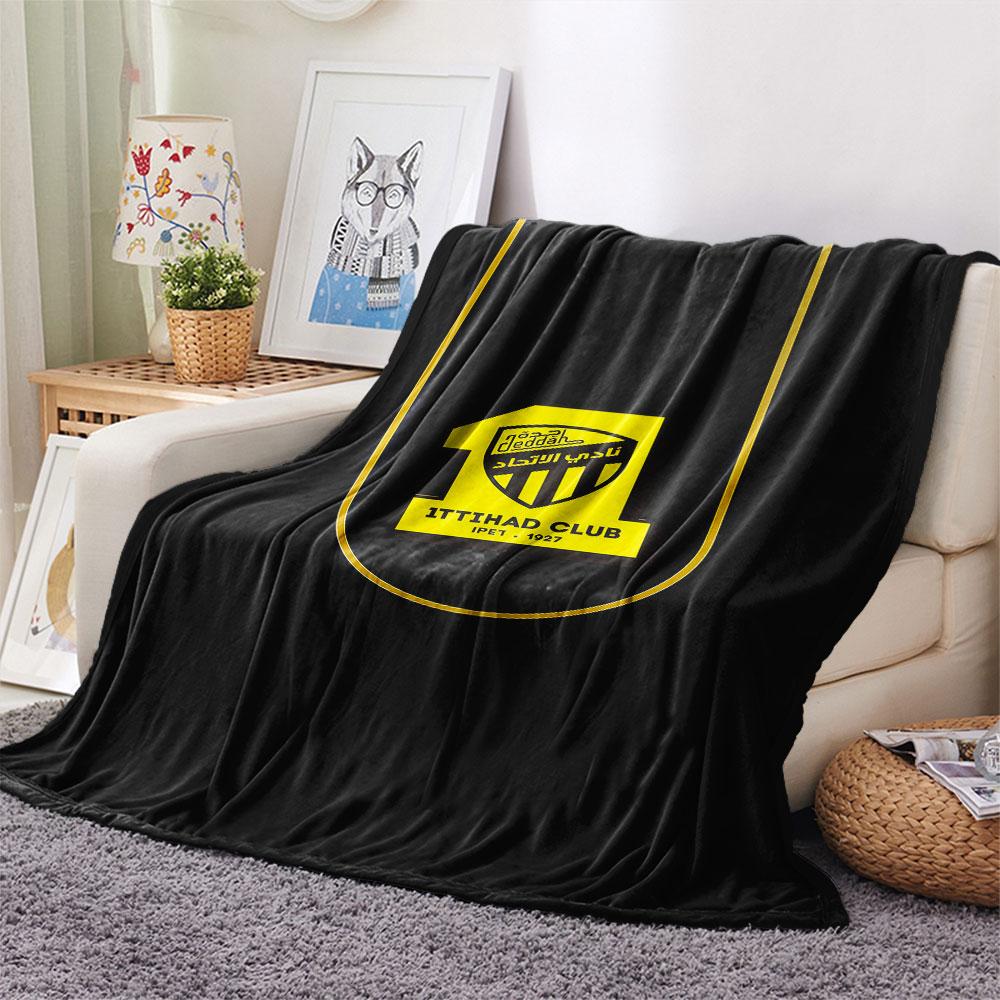 1PC Al-Ittihad FC Patterned Flannel Blanket Suitable For All Seasons for Home Decor Warmth and Comfort Gifts Holiday Present