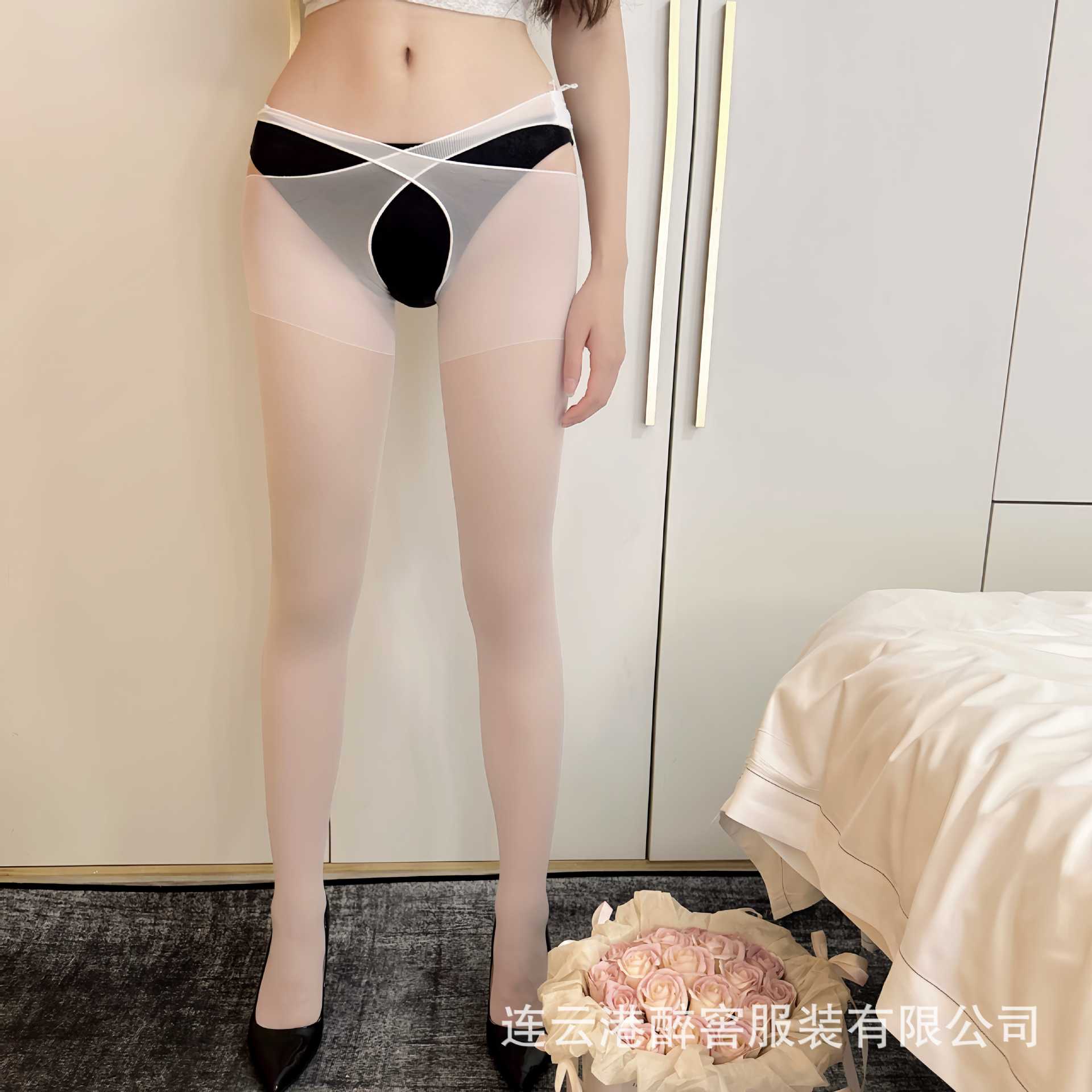 

Source Sexy fun Cross crotch stockings Women s fun Sexy free crotch passion high elastic [80-60kg]