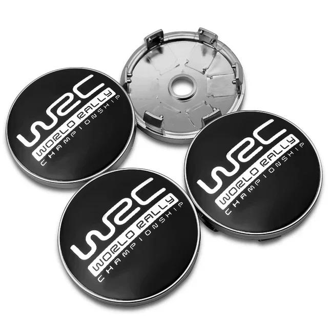 4pcs 56mm 60mm WRC World Rally Championship Emblem Badge Car Wheel Hub Center Caps Rim Cover Stickers Auto Styling Accessories