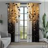 2 Stück goldfarbene quadratische Druckvorhänge, geeignet für Schlafzimmer-, Wohnzimmer-, Küchen-Dekoration, Heimdekoration, Fensterdekoration