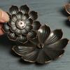 Porous Lotus Incense Burner Alloy Candelabra Zen Candle Holders Mosquito Coil Base Office Sandalwood Ash Tray Home Decoration